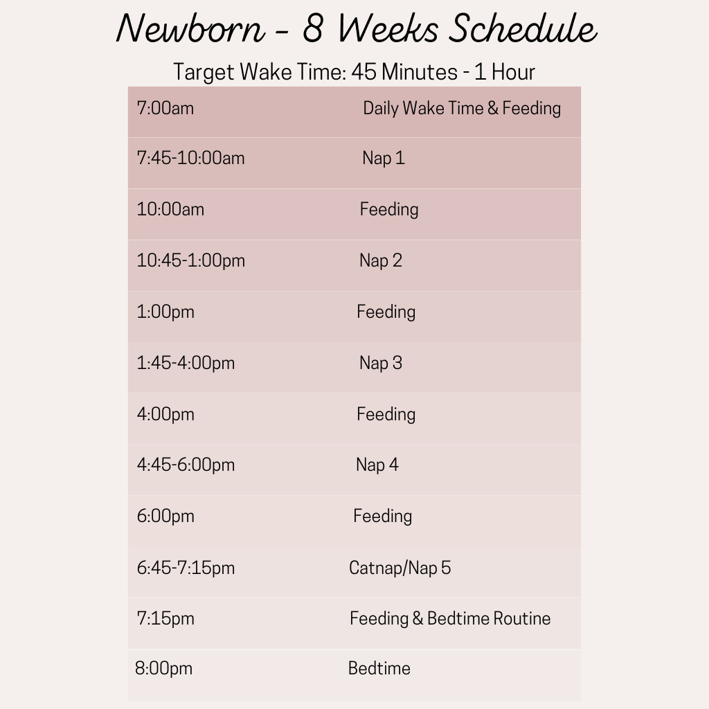 Newborn-8 Weeks Schedule